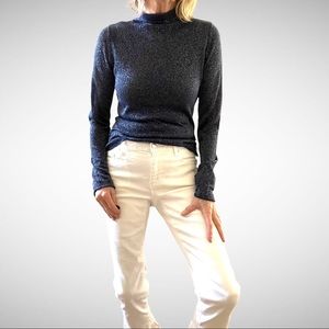 525 America Lightweight Blue Sparkly Turtleneck S